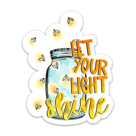 Let Your Light Shine Sticker Firefly Christian Bible Verse Sticker Motivational Lightning Bug Religious Faith Waterproof Vinyl Stickers for Laptop Water Bottle Scrapbook Decals Gifts for Women Men