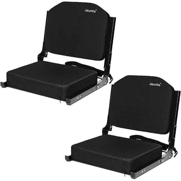 Jauntis Stadium Seats for Bleachers, Bleacher Seats with Ultra Padded Comfy Foam Backs and Cushion, Wide Portable Stadium Chairs with Back Support and Shoulder Strap