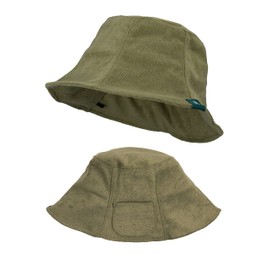 CBJ Sauna Hat, One Size Fits Moss Green, 23.6 inches (60 cm), Washable Sauna Bucket Hat with Pockets