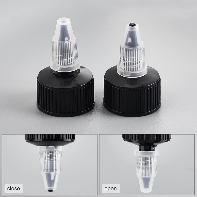 OLYCRAFT 36pcs Squeeze Bottle Cap 24/410 Natural Twist Top Caps