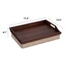 ROSSIE HOME Bamboo Bed Tray Lap Desk with Detachable Cushion,