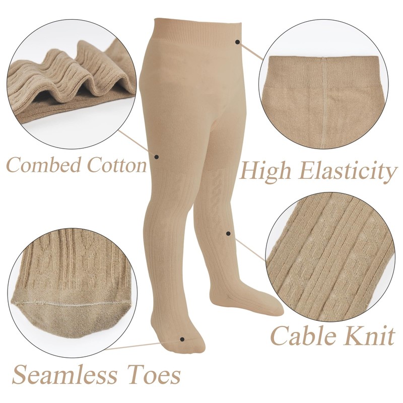 Mini angel Baby Tights Toddler Girl Cable Knit Leggings Soft