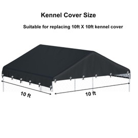 Ddeman Outdoor Dog Kennel Cover 10'W x 10'L Made of 600D Waterproof Oxford Cloth- Black Replacement（Without Frame）