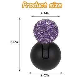 KHGUZ Bling Car Joystick Push Start Button Cover, Crystal Rhinestone Vehicle Engine Start Stop Rocker, Sparkling Diamond Joystick Ignition Button Cover, Universal Automotive Accessories (Purple)