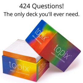 TOPIX - 424 Conversation Starters, Family Dinner Conversation Cards & Date Night Ice Breaker Topics for Married Couple or Old Friends, Recall Our Best Moments