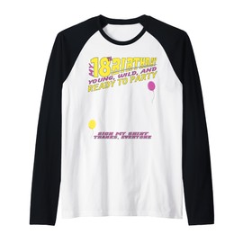 It's My 18th Birthday women and girl Sign My Shirt Bday Raglan Baseball Tee