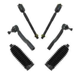 TRQ Inner & Outer Tie Rod Set of 6 Compatible with 2005-2012 Toyota Avalon 2007-2011 Camry