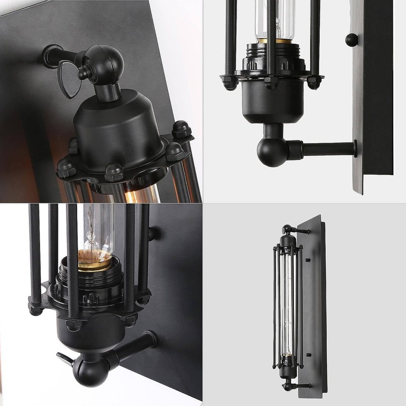GEPOW Black Wall Sconces, 1-Light Modern Farmhouse Sconces Wall Lighting,