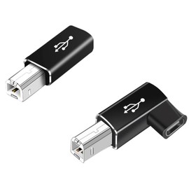 2 Pack USB-C to USB-B Converter Adapter USB-C Female to MIDI Male Data Sync with Laptops, MacBook, HP, Dell Compatible with Printer, MIDI, Musical Instruments, Piano, Guitar, Sy