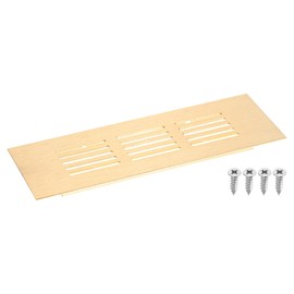 sourcing map Air Vents Cover, 1Pcs 150 x 50mm - Aluminum Alloy Mesh Air Return Vent Cover, Rectangle Louvered Ventilation Grille for Shoe Cabinet Wardrobe (Gold)