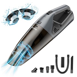 Handheld Vacuum Cordless - 9000PA Strong Suction Mini Car Vacuum Cleaner, High Power Rechargeable Pet Hair Vacuum Portable for Car Home Carpet - USB Charge (Black)