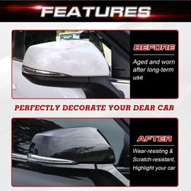 x xotic tech Glossy Black Rearview Mirror Cover Cap Trim Molding Compatible with Toyota Highlander 2020+, Grand Highlander 2024+, RAV4 2019+, RAV4 Prime 2021+ ABS Decoration Exterior Accessories