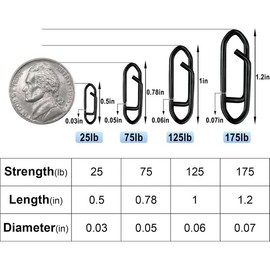 50-Pack Fishing Stealth Power Speed Clips, High Strength Stainless Steel Speed Clips for Fishing Lures Quick Change, Freshwater Saltwater Crankbait Popper Lures Quick Snap Connector Tackle