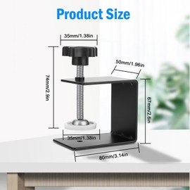 Wenrecu 2Pcs C-Clamp,Heavy Duty C-Clamp Base Stand Stainless Steel Tiger Clamp,Drawer Front Clamp Metal Desk Mounting Clamp for Woodworking Fixed Repair Home Improvement