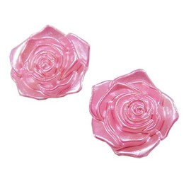 Beading Station 12 Pc Flat Back 3D Rose Cabochons Decorations ~ Jewelry Making DIY Kit/Pack (Pink Roses)