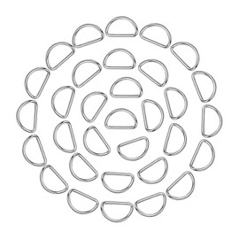 Trimming Shop Non Welded Metal D Ring Fasteners Durable Buckles for Hand Bag, Webbing Strap, Purse, Dog Collars, Belts, DIY Projects, 20mm, Silver, 10pcs