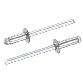 TA-VIGOR 50pcs 4mm x 10mm Blind Rivets, 304 Stainless Steel Pop Rivets with Flat Head, Open End Rivet for DIY and Outdoor Use, Rust Resistant Fixings