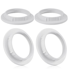 DiCUNO Lamp Shade Reducer Ring for E27, E27 Plate Light Fitting, Lampshade Washer Adaptor Converter for Fitting Edison Socket, ES Lamp Shades White, 4 Pieces