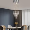 FRIXCHUR 11.8" Modern Crystal Chandelier 33.5" High Ceiling Chandeliers Small