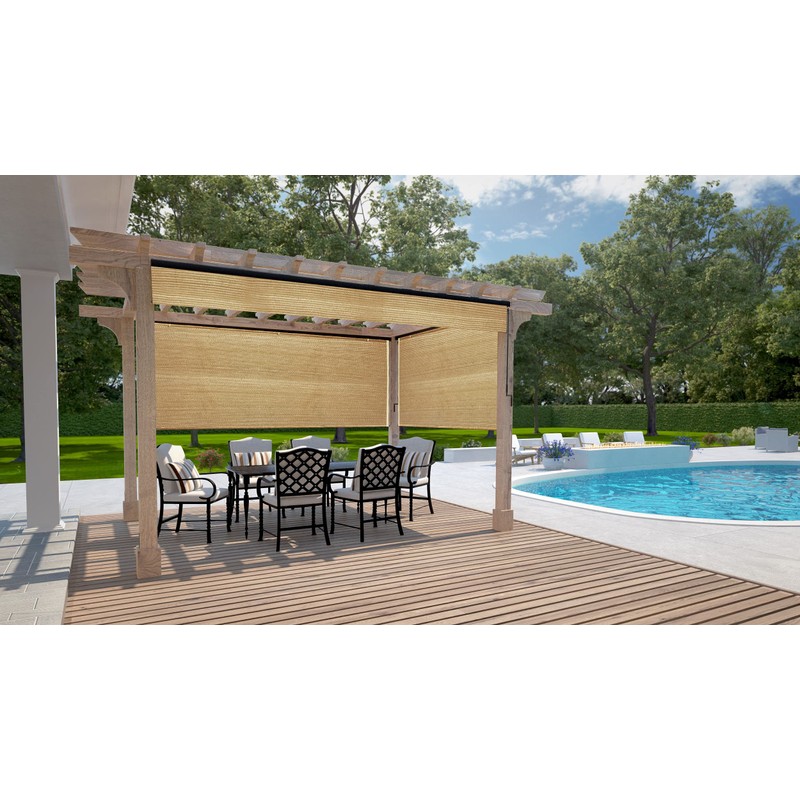 Easy2Hang Wheat 4' x 6' Side Shade Wall for Pergola,