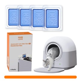 HHOLOVE Deodorizer 4-Pack for Self Cleaning Cat Litter Box, for Automatic Cat Litter Box Extra Large No More Scoop, Anti-Pinch for Cat 3-20lbs, Advanced Odor Control 4 Pack(Blue)