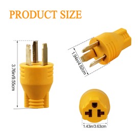 HOLEPU NEMA 10-30P to 5-15/20R or 6-15/20R EV Dryer Adapter Plug 30 Amp to 20 Amp, 3 Prong Dryer Plug 10-30P to 240V 6-20R 5-15R 5-20R 6-15R 6-20R