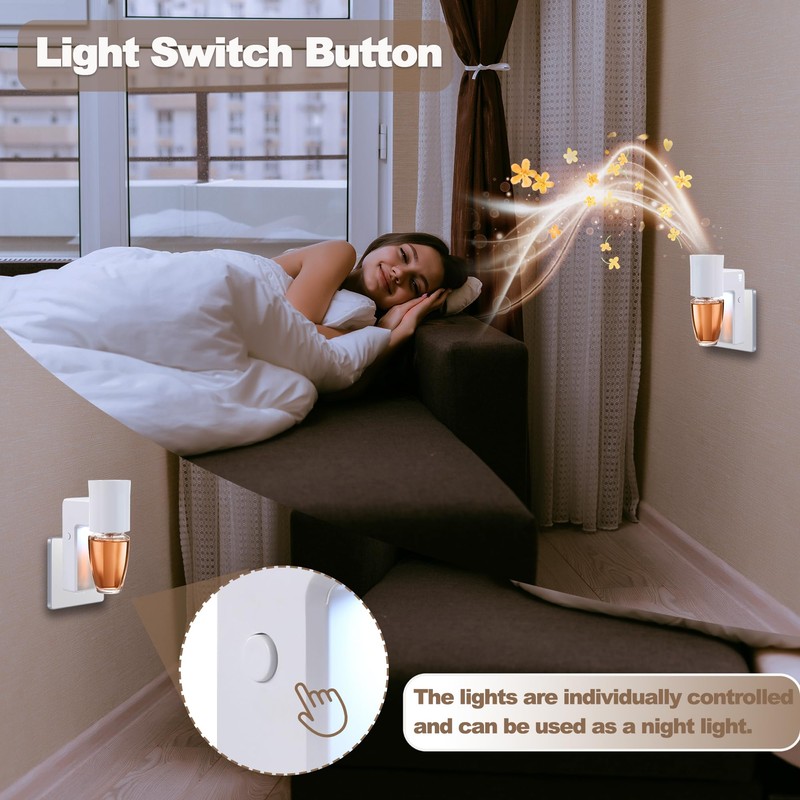 1 Pcs Wall Fragrance Plug in with Night Light Compatible