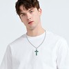YueYuan Cross Necklace for Women Men 925 Sterling Silver Green