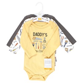Hudson Baby Unisex Baby Cotton Long-Sleeve Bodysuits, Construction Work 3-Pack, 18-24 Months