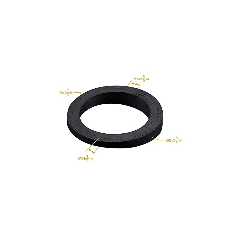 Bathtub Sponge Gasket Replacement for Overflow Plate, Rubber, Black