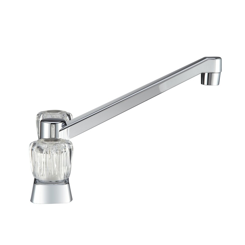 Dura Faucet DF-PK600A-CP RV Kitchen Sink Faucet with Crystal Acrylic