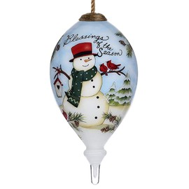 Bent Brush Art Ornament-Blessings of The Season (6" Finial)