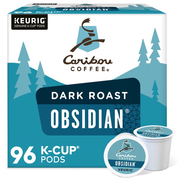 Caribou Coffee Obsidian, Single-Serve Keurig K-Cup Pods, Dark Roast Coffee,