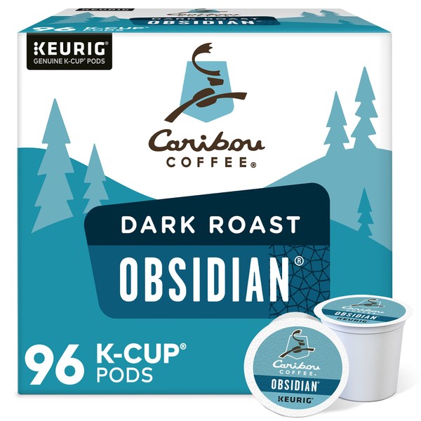 Caribou Coffee Obsidian, Single-Serve Keurig K-Cup Pods, Dark Roast Coffee, 24 Count (Pack of 4)