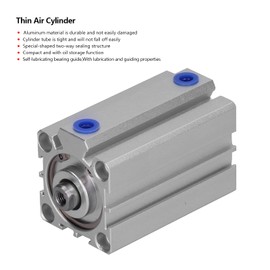 QANYEGN Thin Air Cylinder, Pneumatic Component Standard Cylinder, Aluminum Dual Acting Bearing Guide Pneumatic Accessories PT1/8 Bore 32mm (SDA32X50) (SDA32X75)
