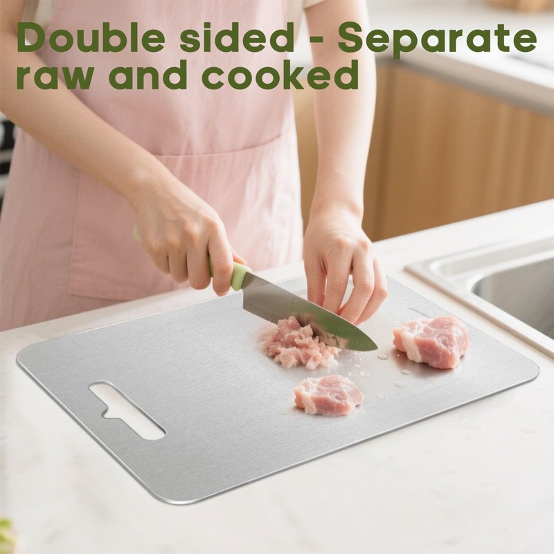 GR1 Pure Titanium Cutting Board for Kitchen Ultra-Durable, Lightweight, Dishwasher