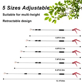 Quoddify 2 in 1 Tree Pruner & Pole Saws for Tree Trimming, The Pruner Head Used to Trim Small Branches and Fruit Picker, The Saw Blade Used to Cut Thick Branches. 5.9ft/1.8m-13.1ft/4m Extendable.