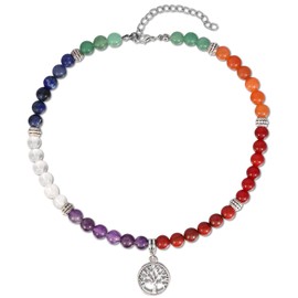 MILAKOO 7 Chakra Beads Bracelet with Tree of Life/Yoga/OM Symbol Yoga Healing Bracelet, Stone, No gemstone