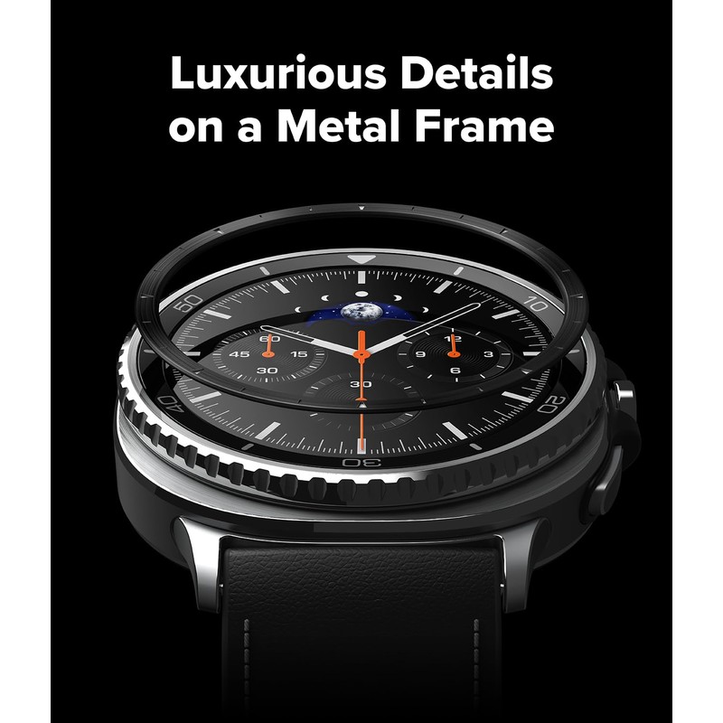 【Ringke】Galaxy Watch 8 Classic 46mm ケース [クラシックな時計デザイン] 傷防止高級ステンレスアクセサリーカバー（インナーベゼルカバー）簡単取り付け ブラック- Inner