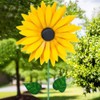 Sunflower Windmill Metal Windmill Garden Stake Wind Sculptures for Balcony