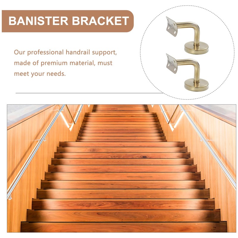 DOITOOL 6pcs Stair Handrail Bracket Wall Rail Bracket Pipe Rack