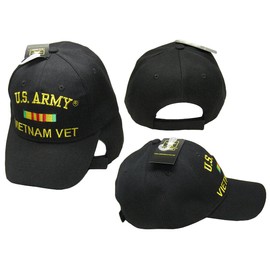 Trade Winds NEW! US ARMY VIETNAM VETERAN FLAG USA RIBBON BAR BALL CAP HAT BLACK