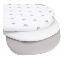 Medi Partners Set of 3 Fitted Sheets Pram 86 x 40 cm 100% Cotton Mattress Protector Baby