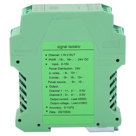 DC Signal Isolator Current Voltage Transmitter DIN Rail Mount 1‑in 2‑out 0‑10V to 0‑5V GLG