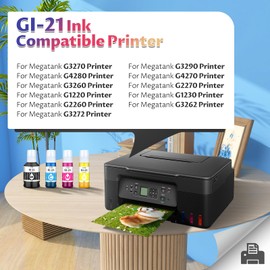 8 Pack GI-21 G3270 G3290 Ink Compatible with Canon GI21 Ink Refill Bottles