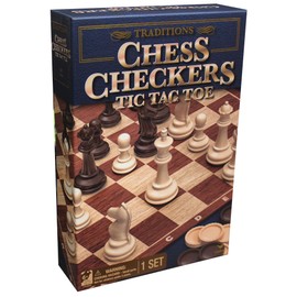 Spin Master Traditions Chess, Checkers, and Tic Tac Toe Set