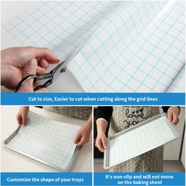 Silicone Baking Mat Roll 16IN*5FT Free Cutting, Non-Slip Pastry Mat, Non-Stick Reusable Air Fryer Liner, Oven Liners, Counter Mat, Freeze Dryer Mat, Easily Cut to Size Fit All Ovens Pans Tins Dishes