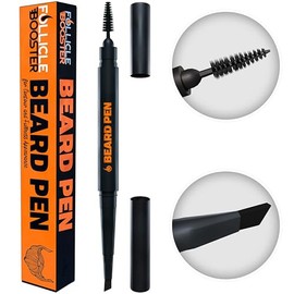 Beard Pen Filler for Men - Barber Styling Grooming Pencil - Waterproof, Sweat Proof, Long Lasting Solution with Natural Finish - Cover Beard and Scalp Patches in Seconds - Deep Dark Brown 1 Pack