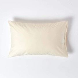 HOMESCAPES Luxury Cushion Cover Cream Vanilla 48 x 74 cm 100% Egyptian Cotton Cushion Cover 1000 Thread Count