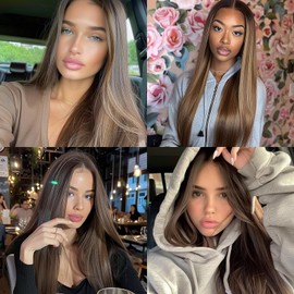 BERRYLION Long Straight Wig|Synthetic Long Wigs for Women|Cosplay Wig for Fashion Women 28inch (Light Brown)